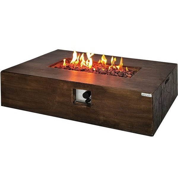 Serenelife Propane Gas Fire Pit Table - 50,000 BTU Square Gas Firepits with Cover for Outside SLCNX76